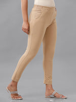 De Moza Womens Cigarette Pant Solid Cotton Skin - De Moza