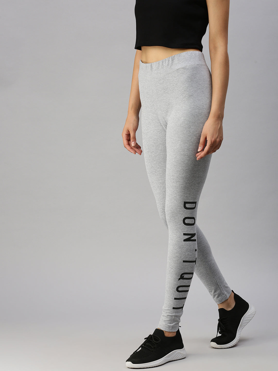 De Moza Ladies Active Wear Leggings Grey Melange