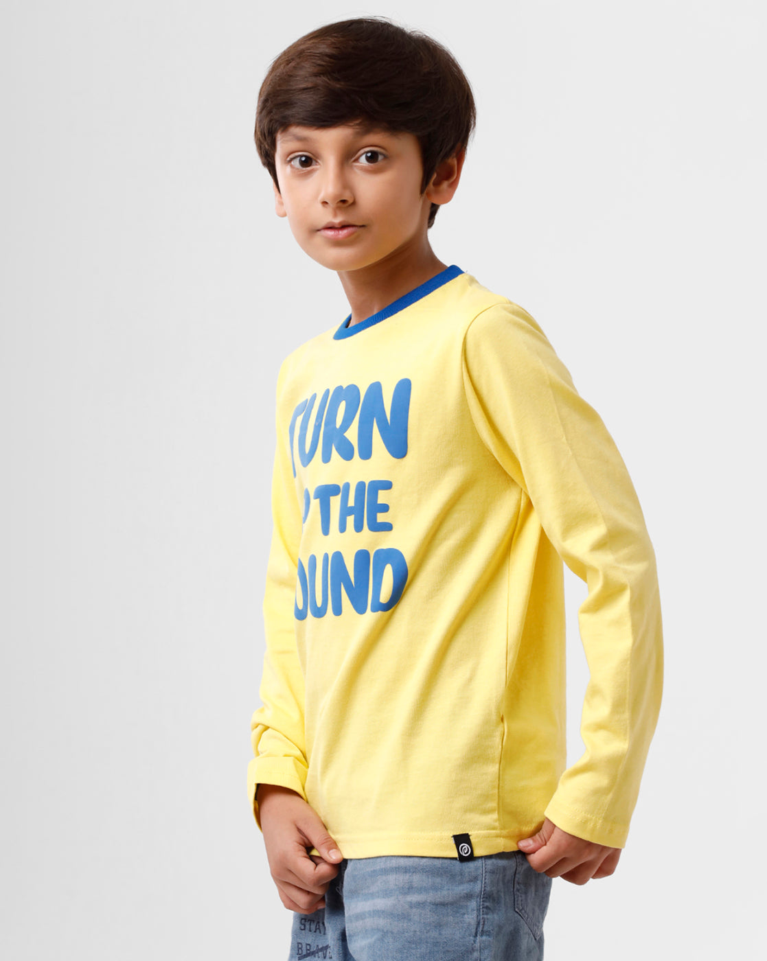 Kids - Boys Printed Full Sleeve T-Shirt Yellow Tail
