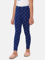 Kids – Girls Printed Leggings Navy Blue
