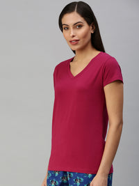 De Moza Women's Half Sleeve Top Mauve