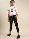 Kids - Girls Printed Jogger Black