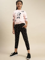 Kids - Girls Printed Jogger Black