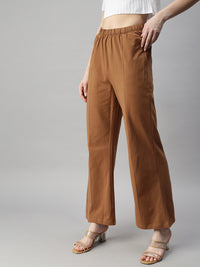 De Moza Women’s Flared Pant Tan(Brown)