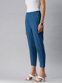 De Moza Ladies Straight Pant Indigo Blue