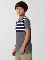 Kids - Boys Printed Half Sleeve T-Shirt Anthra Melange