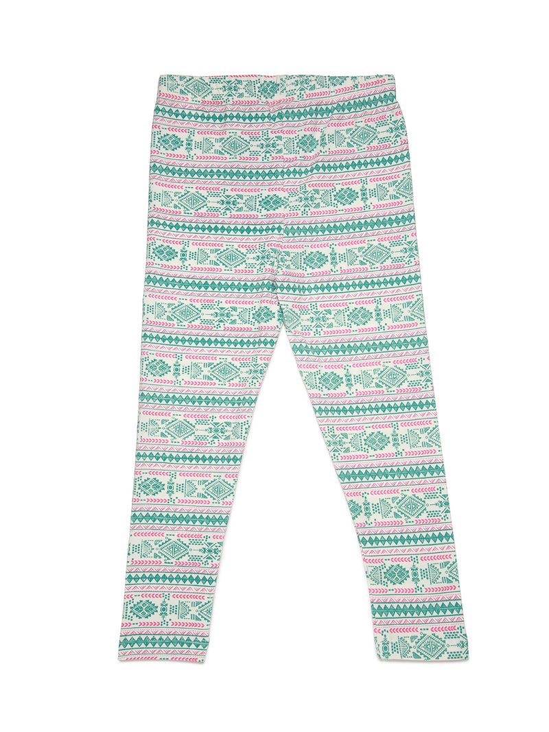 Kids – Girls Printed Ankle Leggings Rani Pink