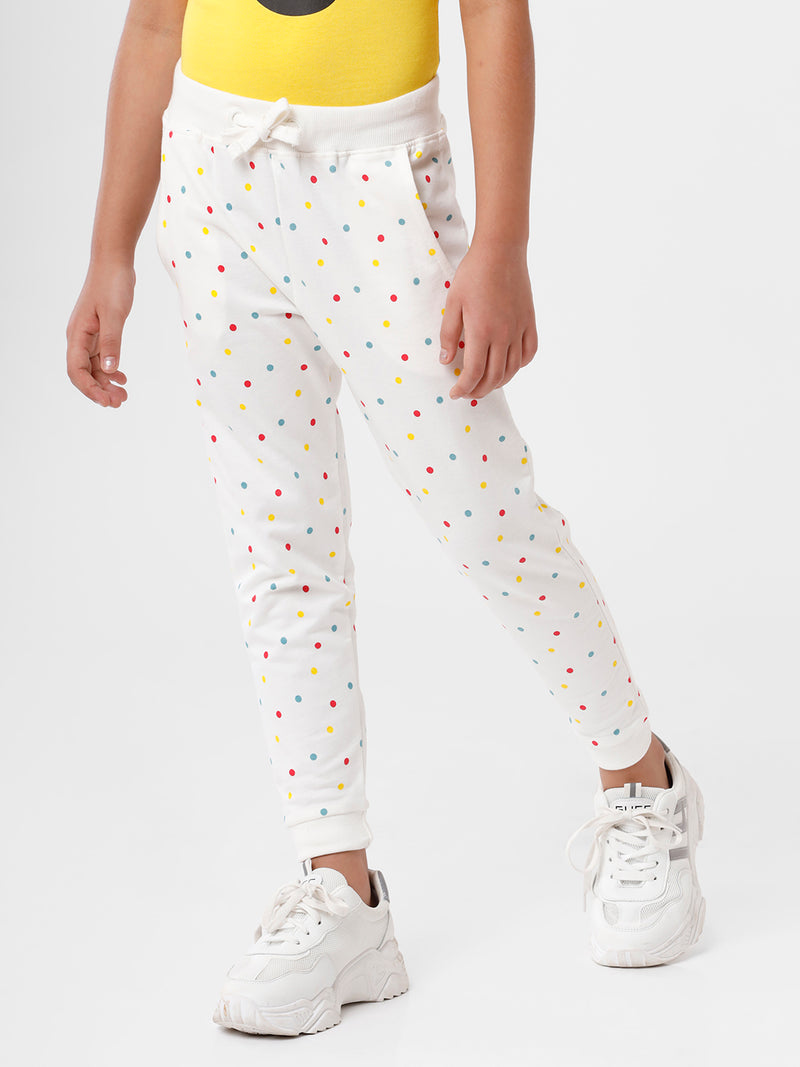 Kids - Girls Printed Jogger Cream