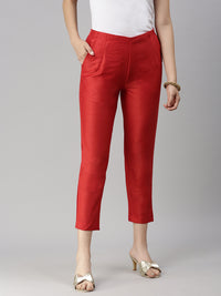 De Moza Women's Cigarette Pant Red