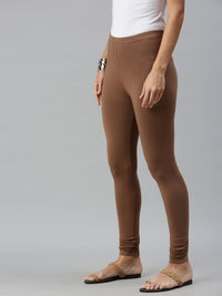 De Moza Women's Chocolate Brown Churidar Leggings