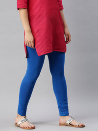 De Moza Women's Premium Churidhar Leggings Solid Cotton Royal Blue - De Moza (6679541153855)