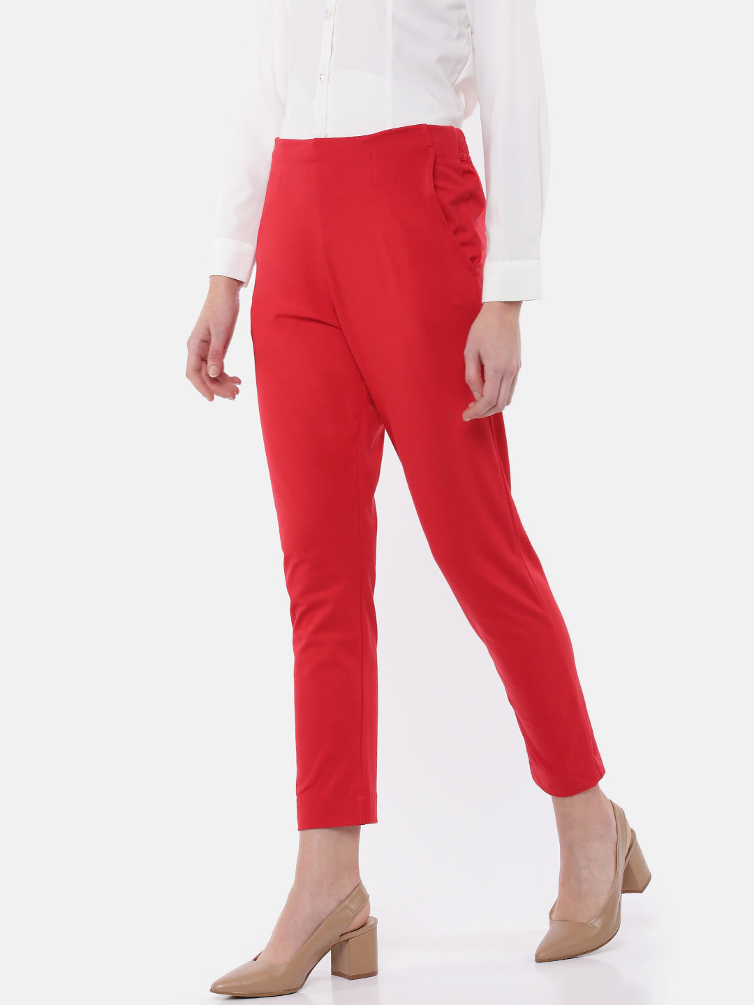 De Moza Women's Cigarette Pant Red