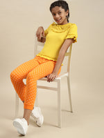 Kids - Girls Printed Jogger Orange