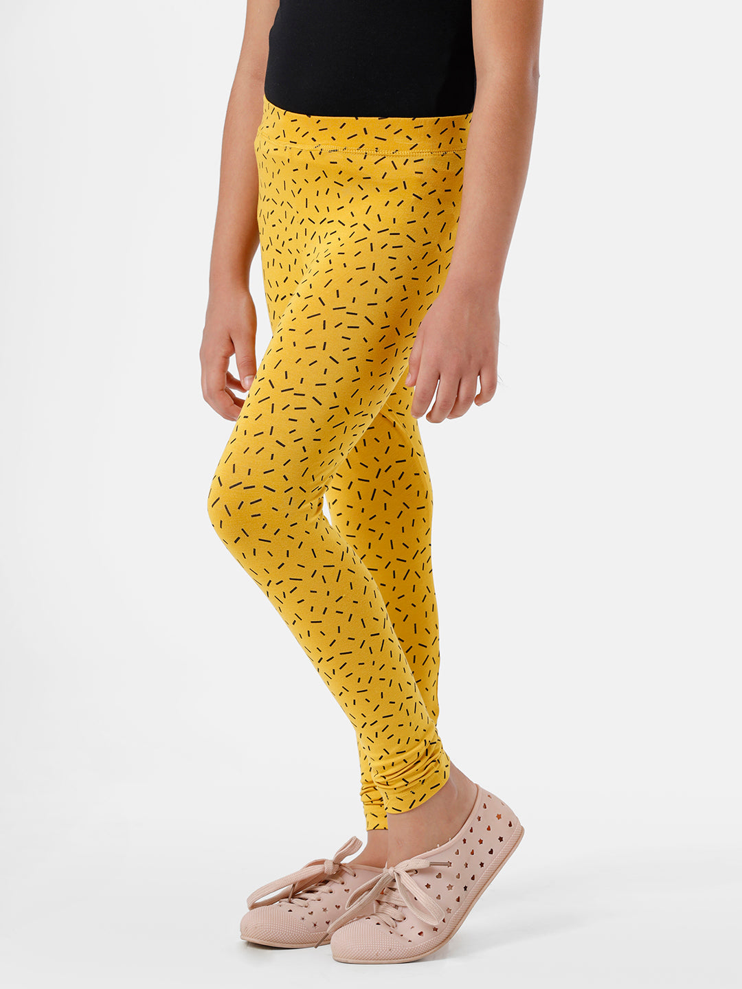 Kids – Girls Ankle Leggings Mustard
