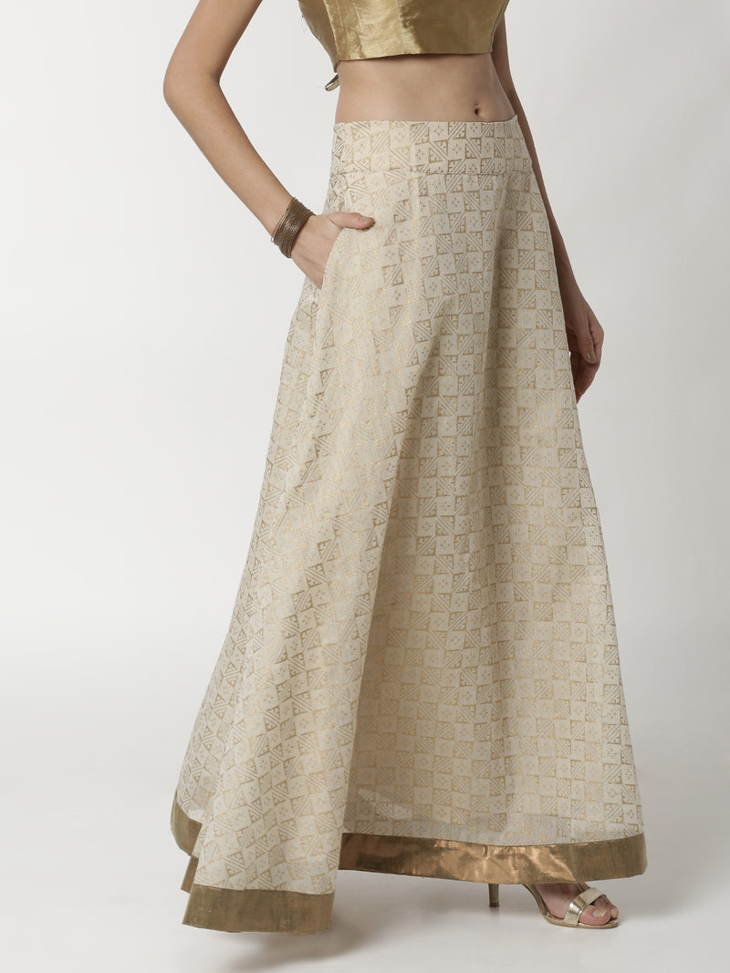 De Moza Ladies Printed Beige Skirt - De Moza (4295473168447)