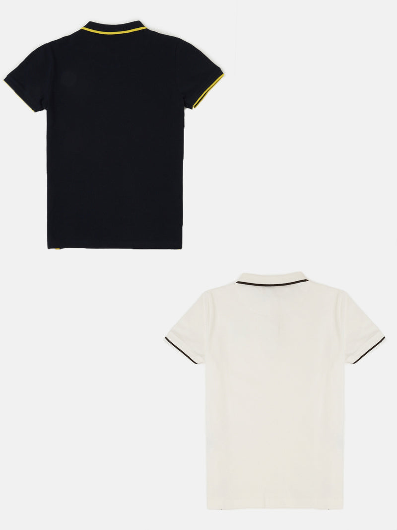 Pack of 2 Pipin Boys T-shirts Offwhite & Dark Navy Blue