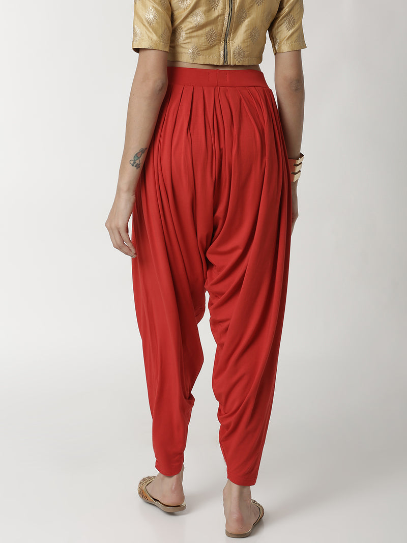 De Moza Women's Patiala Pant Red