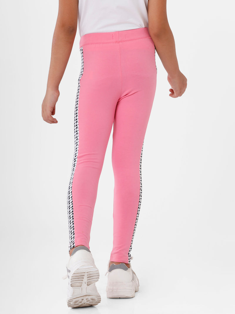 Kids – Girls Printed Ankle Leggings Light Pink