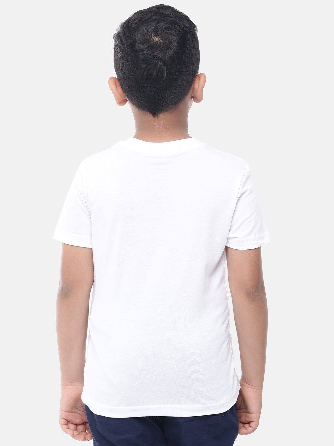 PIPIN Kids - Boys Half Sleeve - Basic crew neck Printed T-Shirt Cotton White - De Moza (6682127204415)