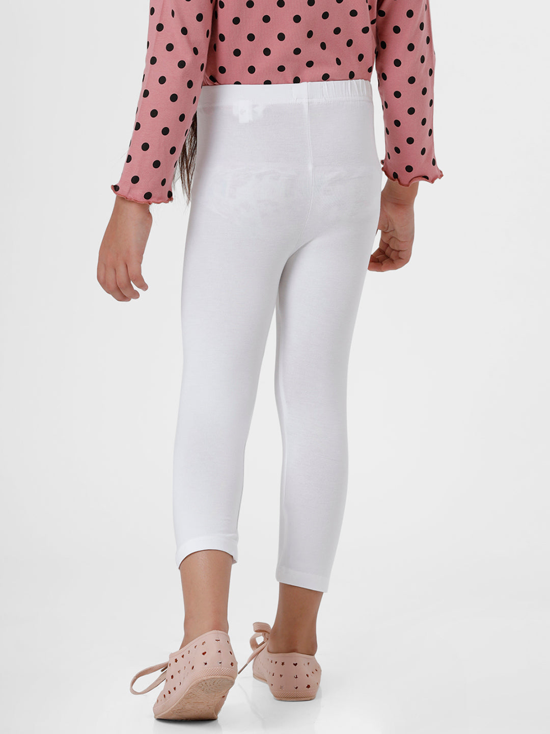 Kids - Girls 3/4TH Leggings White