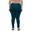 De Moza Women Plus Size Churidar Leggings Solid Cotton Bottle Green