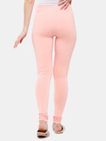 De Moza Women Chudidhar Leggings Baby Pink Solid Cotton 