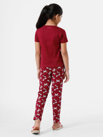 Kids – Girls Printed Pyjama Set Beet Red