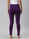 De Moza Ladies Churidar Leggings Solid Cotton Purple - De Moza