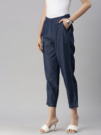 De Moza Ladies Straight Pant Dark Blue