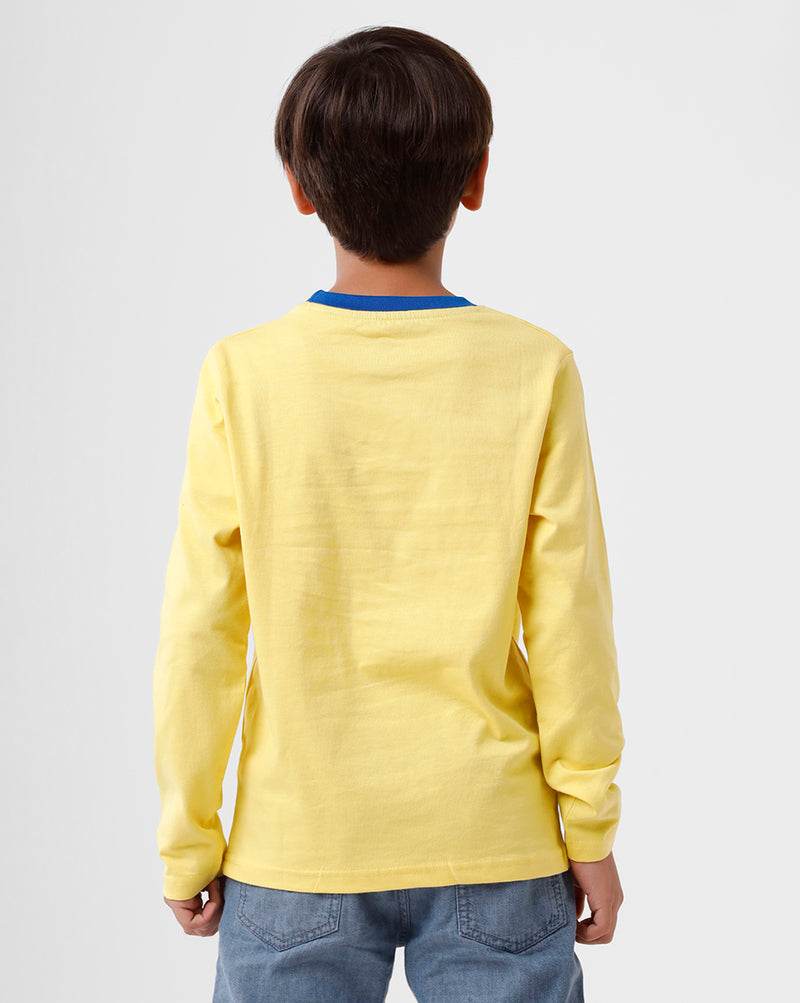 Kids - Boys Printed Full Sleeve T-Shirt Yellow Tail