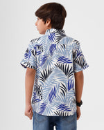 Kids – Boys Printed Shirt Mint White