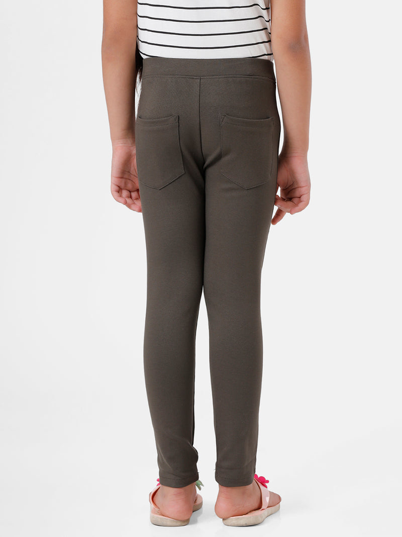 Kids – Girls Tregging Olive Green