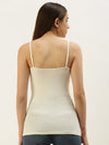 De Moza Ladies Spaghetti Top Off White