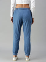 De Moza Ladies Harem Pant Mid Enzyme Blue