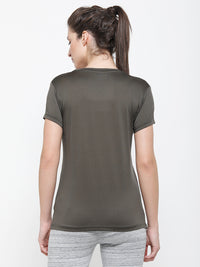 De Moza Ladies Active Wear T-Shirt Olive Green