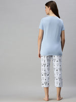 De Moza Ladies Printed Pyjama Set Wind Surfer