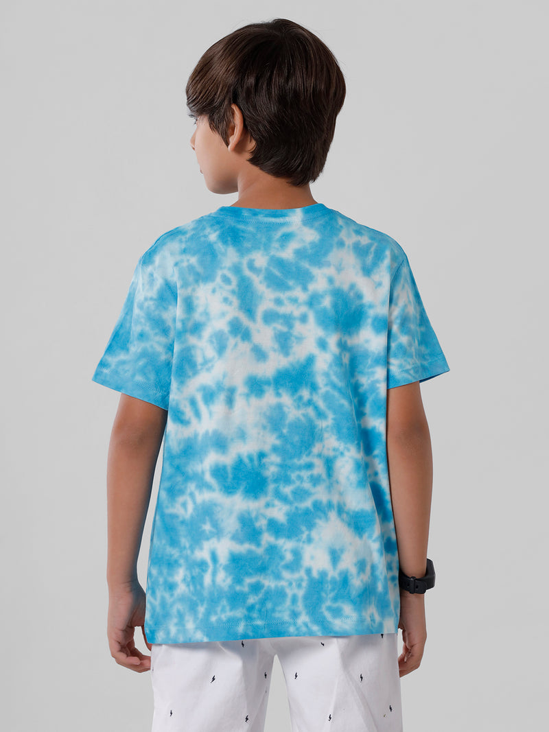 Kids - Boys Printed Half Sleeve T-Shirt Malibu Blue