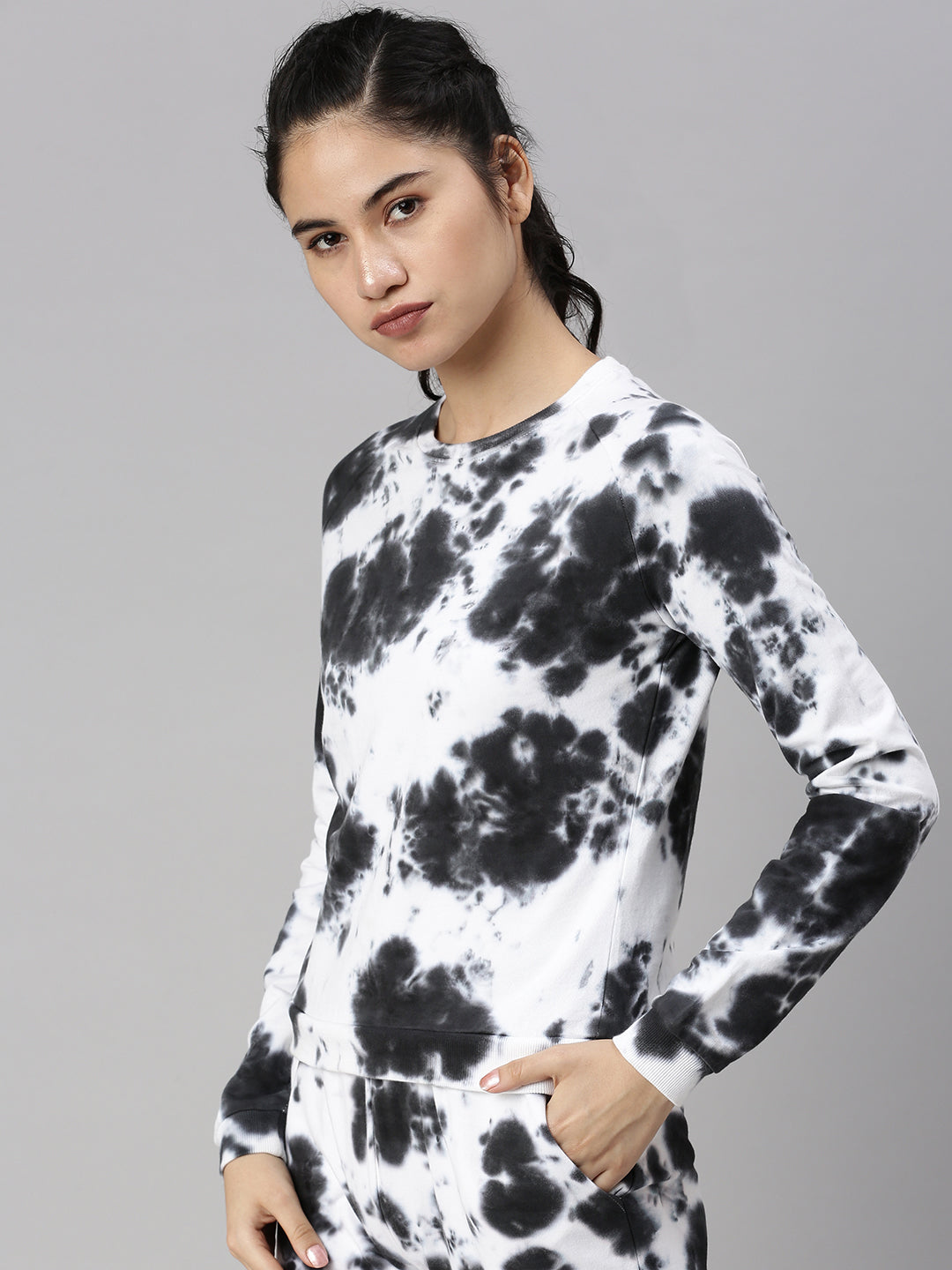 De Moza Ladies Printed Sweatshirt Black