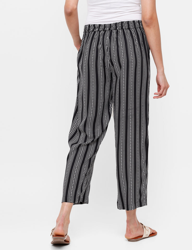 De Moza Women’s Printed Palazzo Black
