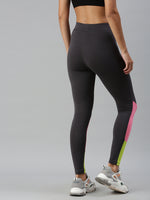 De Moza Ladies Active Wear Leggings Solid Cotton Dark Grey - De Moza