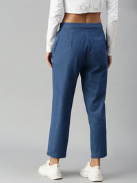 De Moza Ladies Straight Pant Enzyme Blue