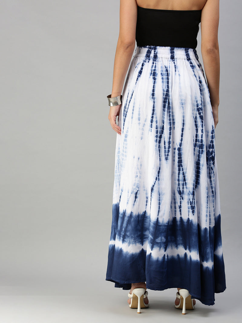 De Moza Women's Printed Skirt Indigo