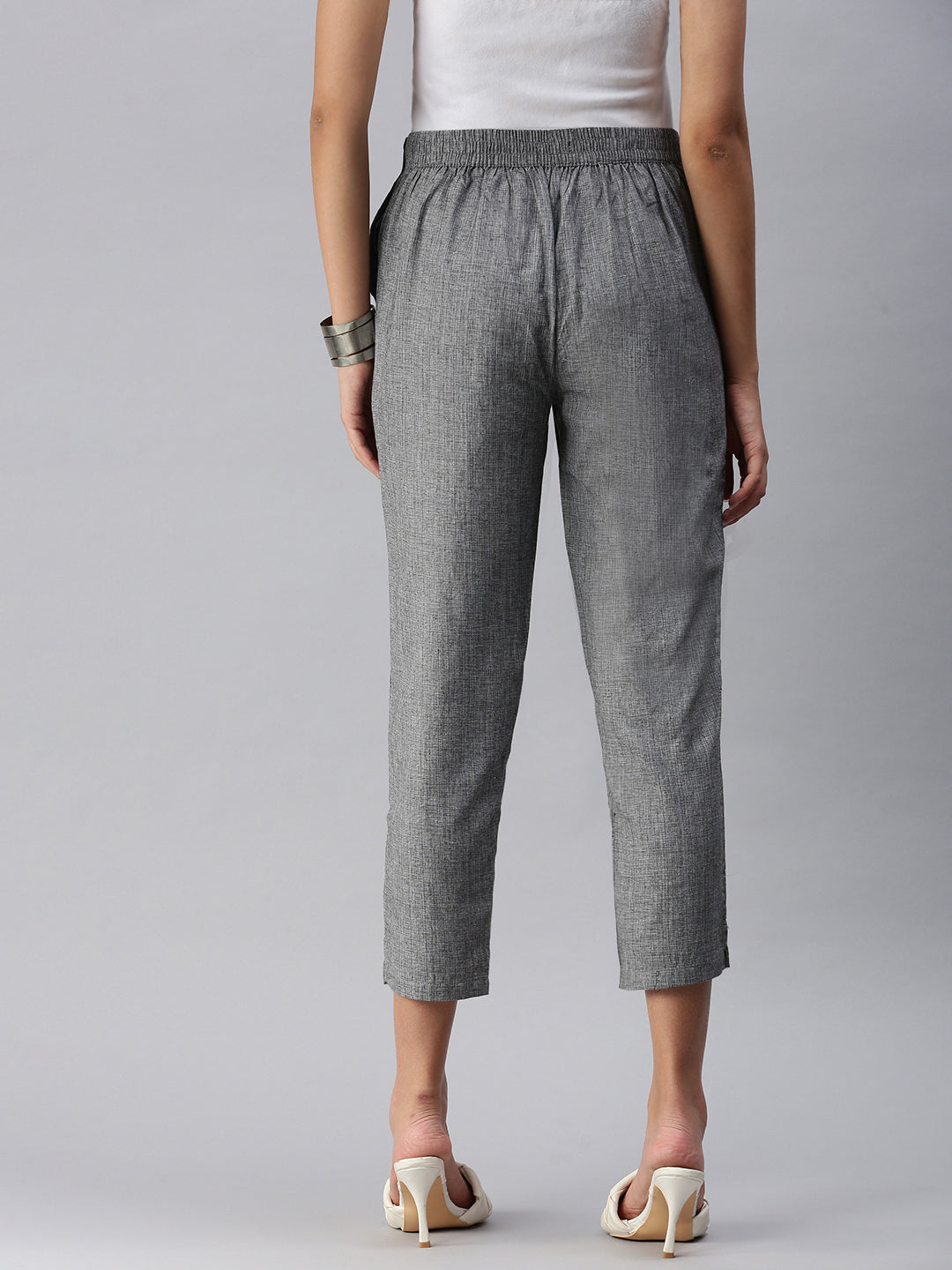 De Moza Ladies Straight Pant Dark Grey