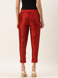 De Moza Women’s Cigarette Pant Maroon