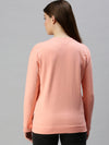 De Moza Women's Printed Sweatshirt Peach