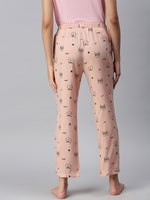 De Moza Ladies Printed Pyjama Pant Pink Nectar