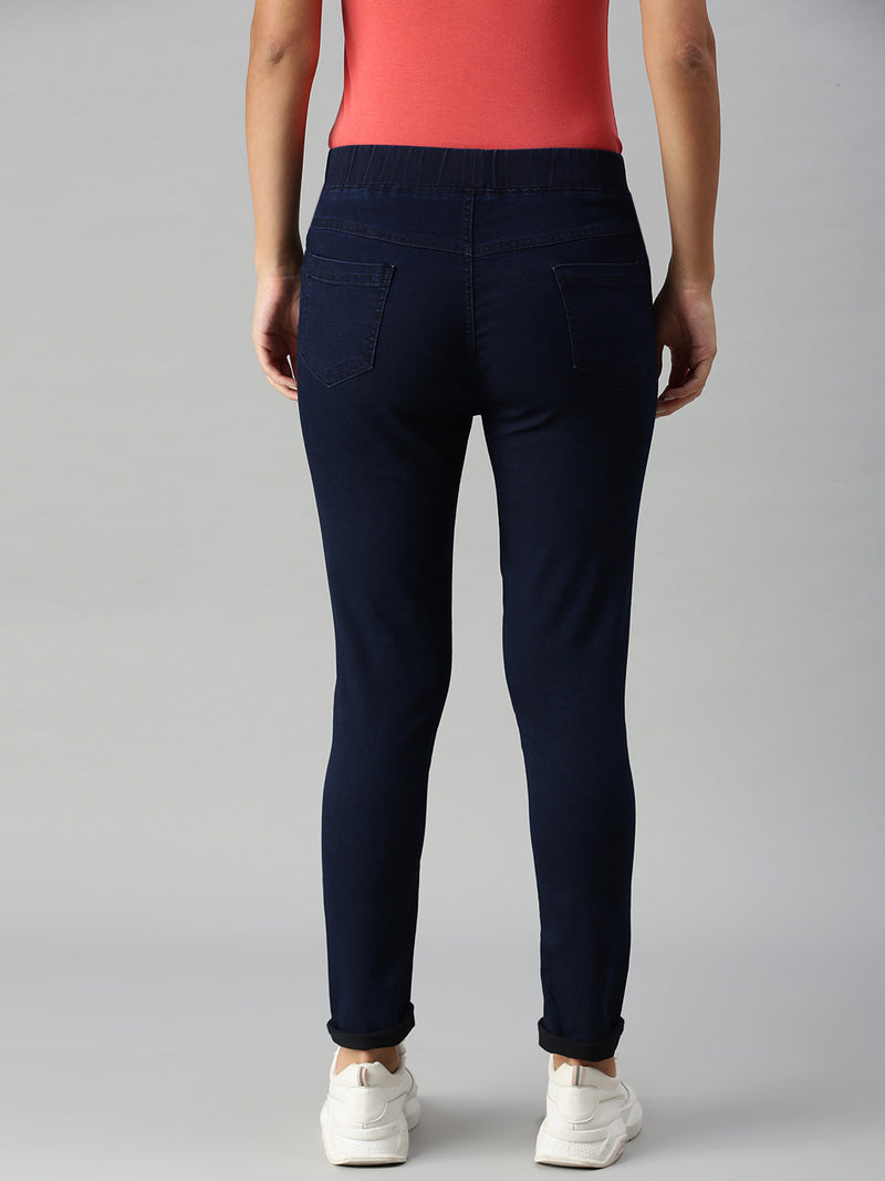 De Moza Women's Jeggings Enzyme Blue