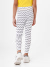 Kids – Girls Printed Ankle Leggings White