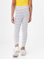 Kids – Girls Printed Ankle Leggings White