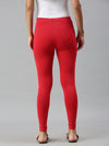 De Moza Ladies Ankle Length Leggings Solid Cotton Light Red - De Moza